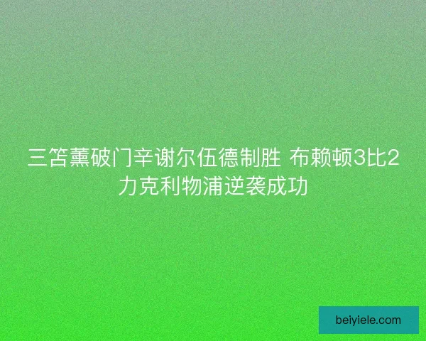 三笘薰破门辛谢尔伍德制胜 布赖顿3比2力克利物浦逆袭成功
